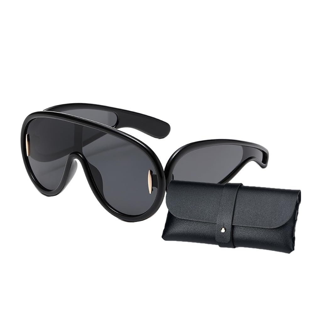 Gafas de Sol Piloto Envolventes Piloto Aviador Visor Futurista Gafas Sol de una Pieza Estilo Exagerado para Mujer y Hombre Uso Diario Fiesta Festival