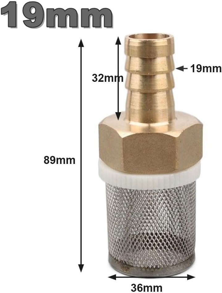 water pipe filter inline water filter 1pcs 16 19 25 32mm Hose Water Filter Strainer Sprayer Car Wash Pump Filtering Net Stainless Steel Mesh Filter (Color:25mm To 1 Inch) (Color : 32mm To 1 Inch) ( Co