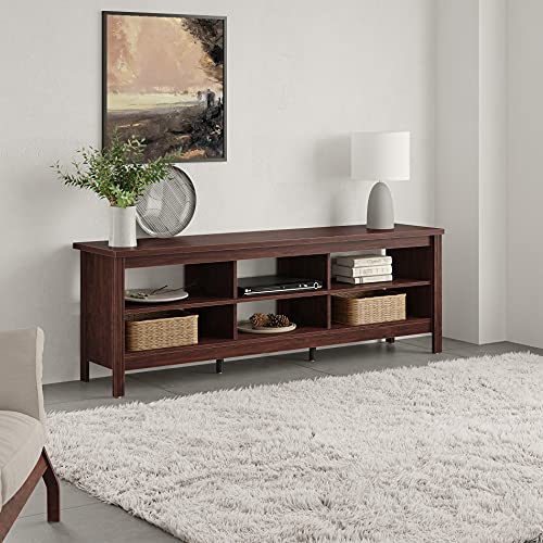 FITUEYES-70-Inch-TV-Stand-for-75-inch-TV-Wood-Entertainment-Center-with-6-Storage-Shelf-Classic-TV-Console-Table-Media-Table-for-Living-Room-Bedroom-Brown FITUEYES 70 Inch TV Stand for 75 inch TV Wood Entertainment Center with 6 Storage Shelf Classic TV Console Table Media Table for Living Room Bedroom Brown