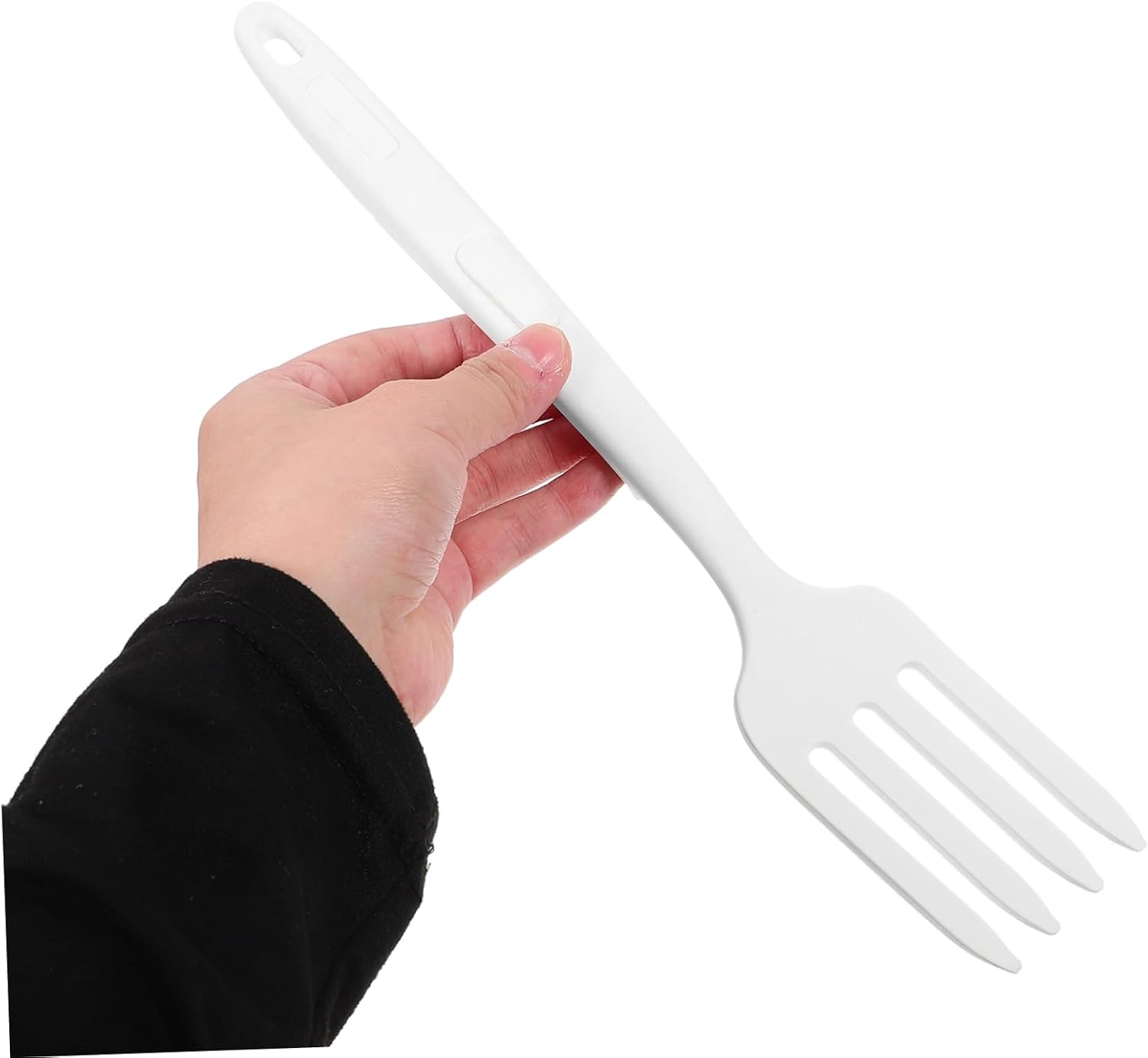 Silicone Cooking Fork for Pasta and Stirring in Kitchen White