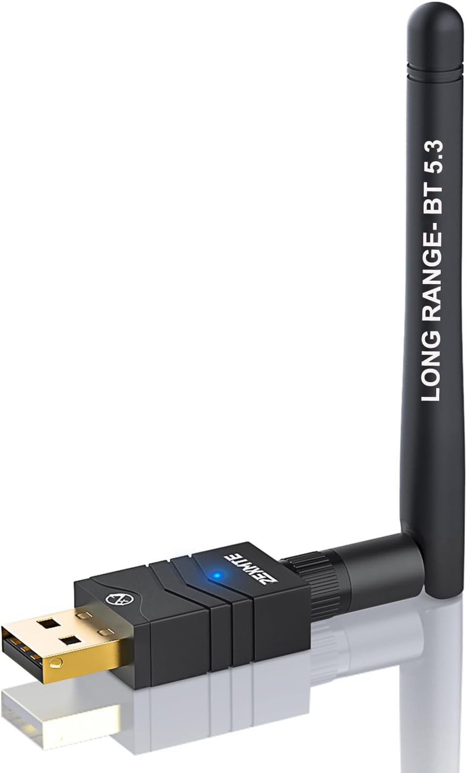USB Bluetooth Adapter 5.3 EDR, Long-Distance Bluetooth Dongle PC, 100M Audio Transmission, Low Latency, for Headset/Keyboard/Mouse, Compatible With Windows 11/10/8, Plug and Play