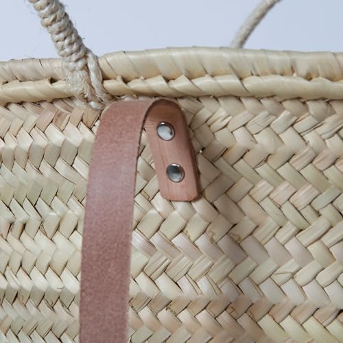 Solart Liz Xtra Large Basket Bag – 100% Organic & Handmade in Barcelona, Spain | Eco-Friendly Tote Bag with Cream Leather Straps | Stylish Handbag for Women, Perfect for Travel, Shopping, and Picnics4