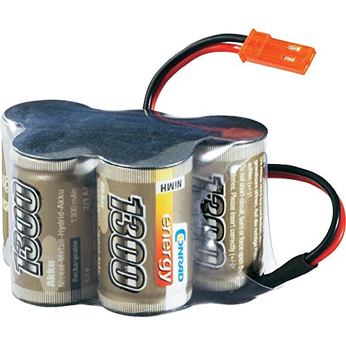 Conrad 206058 Pieza para maquetas radio control (RC) - Piezas para maquetas radio control (RC) (Batería, Níquel-metal hidruro (NiMH), 1300 mAh, 6 V, 130 g, 29 mm)