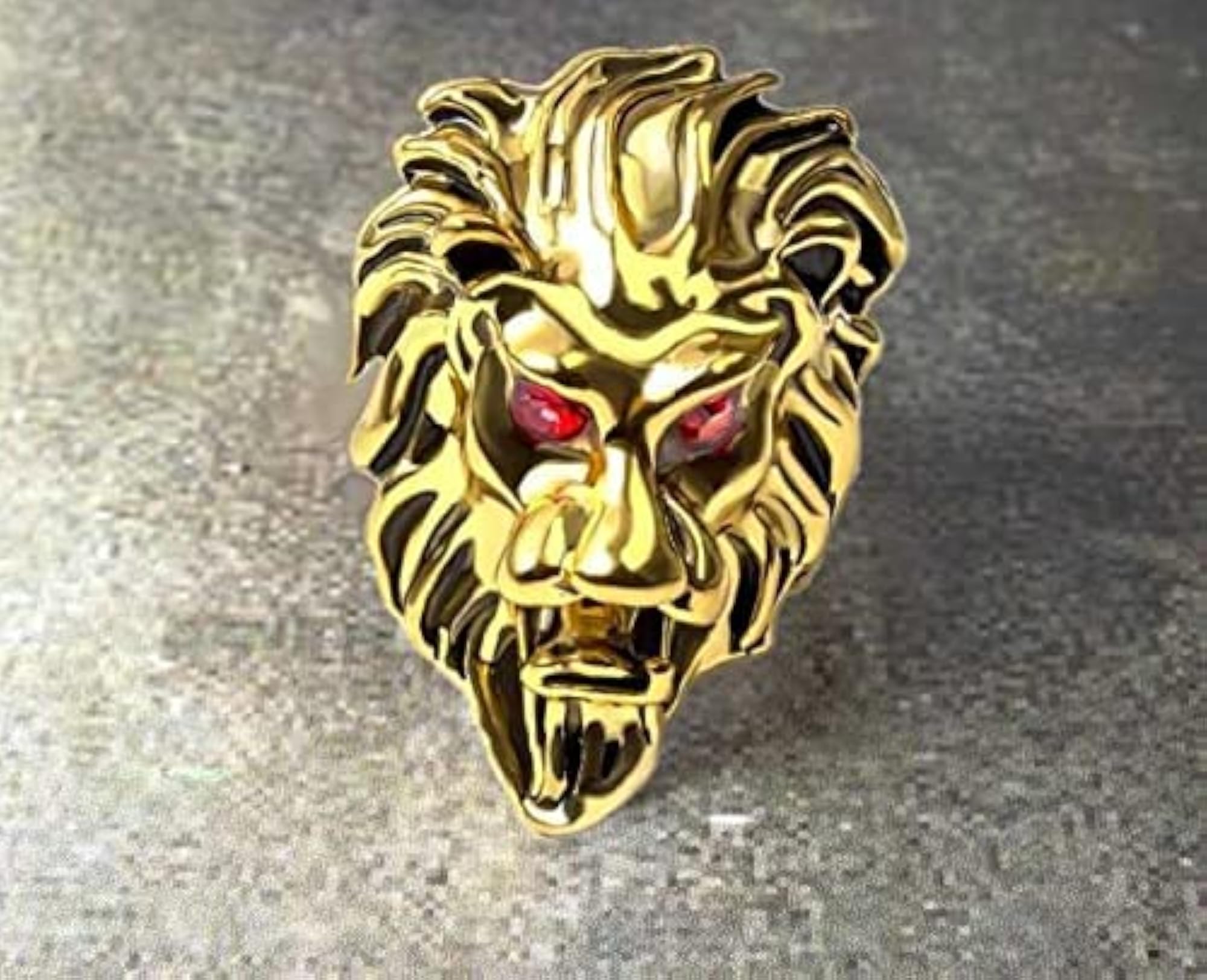 Lion Ring for Men, Golden Forest King Design