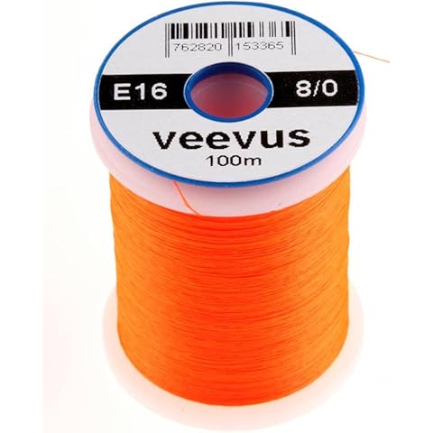 8/0 VEEVUS THREAD - ASSORTED COLORS - FL ORANGE - FLY TYING Cover