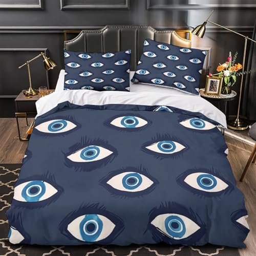 Parure de lit imprimé en 3D super douce 140x200 motif oeil bleu - 2