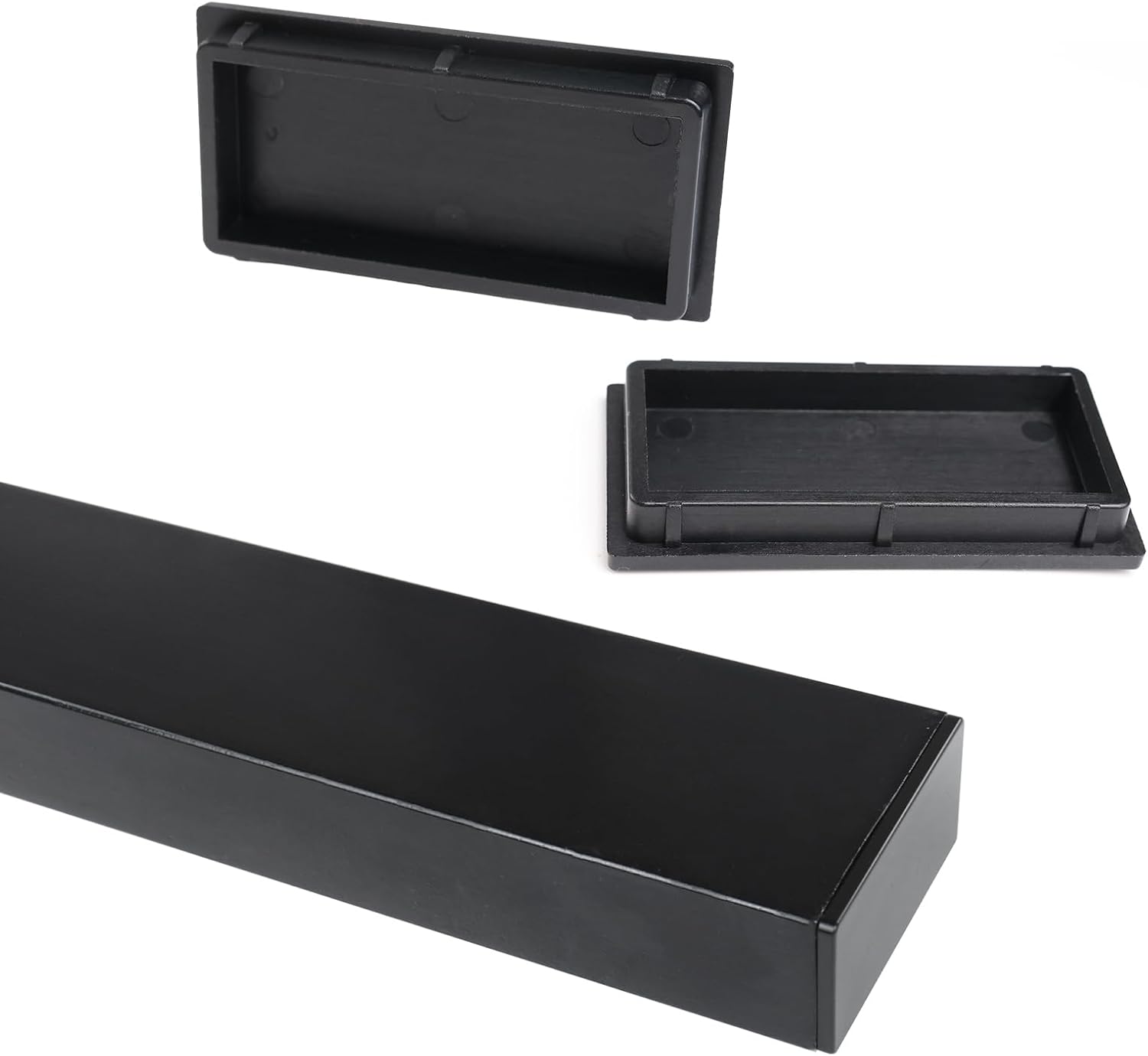 Muzata Universal Handrail End Caps 2-Pack Black Nylon for HT10 HT14 Stainless Steel Railings - Easy DIY Protection