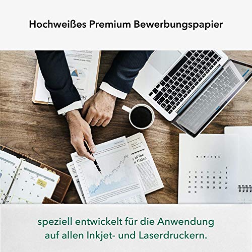Premium Bewerbungspapier Super White A4, 100 g/m², 250 Blatt // in 1A-Qualität mit hoher Opazität, Farbkontrast und Bildschärfe // Produkt-Empfehlung von ’’Mario Lemani’’