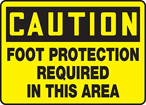 Panneau signalétique aluminium protection des pieds obligatoire caution 7x10