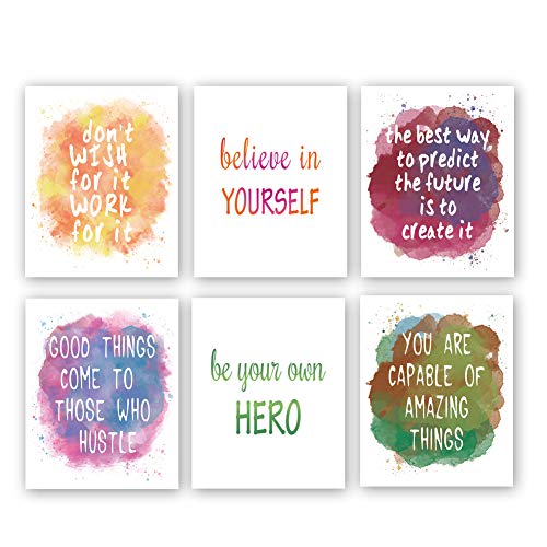 Watercolor Inspirational Quote Art Print Colorful Motivational Words Saying Wall Poster Painting Set Of 6 8 X10 Unframed Phrases Canvas Wall Art For Classroom Office Home Decor Buy Online In China At China Desertcart Com Productid 165239679