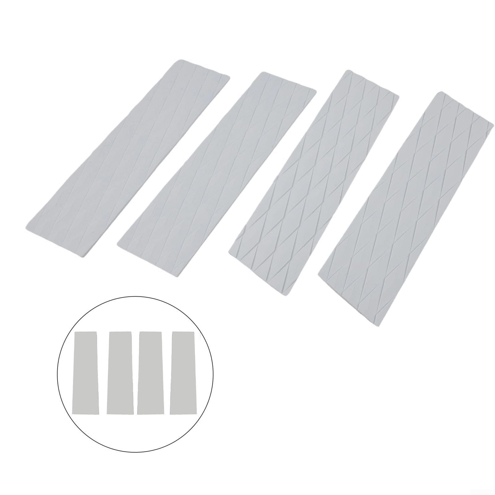 Alfombrillas antideslizantes de EVA para tablas de surf, acanaladas con respaldo, blanco