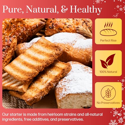 Gluten Free Sourdough Starter - 100+ Year Old Dehydrated Heirloom Style Sourdough Starter Kit for Sourdough Bread, Pizza, Buns, Pancakes, Muffins | Easy to Use | Beginner Friendly - Image 4