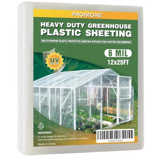 6 Mil Plastic Sheeting, 12x25 FT, Greenhouse...
