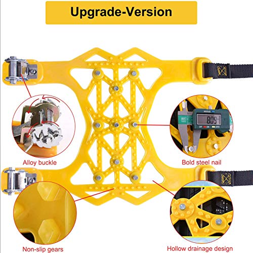 Car Tire Snow Chains - Premium Quality Strong Durable All Season Anti-Skid Car, SUV, and Pick Up Patterned Tire Chains for Emergencies and Road Trip