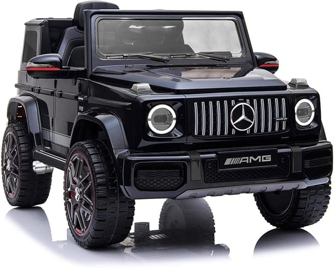 Licensed Mercedes-Benz AMG G63 Ride-On Car for Kids | Electric Ride-On Vehicle with Remote Control, LED Lights, USB Music Player & Realistic Design | 12V Battery-Powered Kids Car, White (Black)