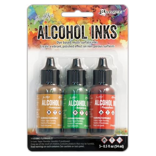 Ranger Tim Holtz Alcohol Inks- Conservatory, Honey Comb, Botanical