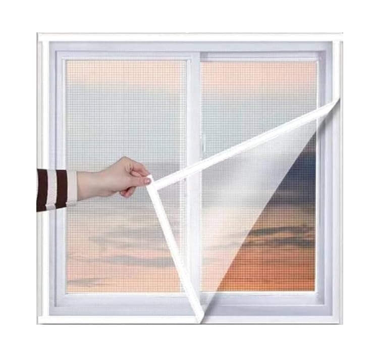 Window Size Before Order Premium Pre Stitched Fiberglass Window Mosquito Net White 4 * 3-image-5