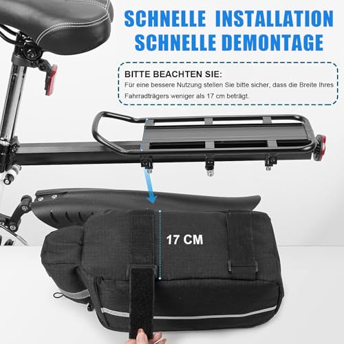Finew Fahrrad Gepäckträgertasche 10L Isoliertasche Gepäckträgertasche Multifunktionale Hinter Gepäcktasche Wasserdicht Rücksitztasche mit Regenschutz Reflektierend, Schnell Abnehmbare (Patent)