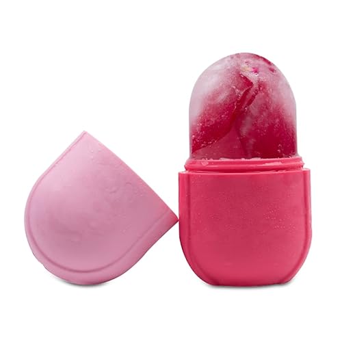 Besmall Rodillo de hielo para cara y ojo, bandeja de molde de hielo de silicona, rodillo de cara de hielo, herramientas para el cuidado de la piel,