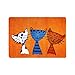 Produktbild deco-mat Fußmatte Katze 50 x 70 cm Orange - Fussmatte mit Katzen - rutschfest & waschbar - Schmutzfangmatte Innen und Außenbereich mit lustigem Motiv