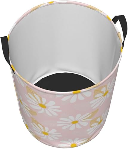 Miniatura 7 de Daisy - Cesta de lavandería plegable grande con asas, cesta de almacenamiento redonda de fácil transporte, canasta de ropa sucia, cesta de manta