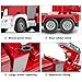 Benz Licensed Remote Control Fire Truck, RC Fire Truck Toy, Rechargeable Construction Truck Toys with Alarm Lights, Hose, Working Water Pump and Rotating Rescue Ladder Fire Truck Toys Gift for Kids