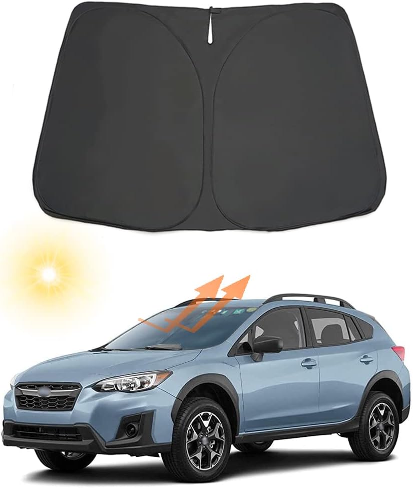 Auto Windshield Sun Shade Custom Fit for Subaru Crosstrek 2013-2017 Foldable Car Front Window Sunshade Accessories Sun Visor Protector Reflective Cover Block UV Rays & Sun Heat(Black)