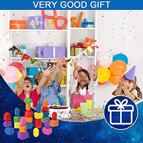 Kaibeiyuan 52 Pcs Wooden Stacking Rocks For Toddlers - Educational Montessori Toys For Kids 3-6 Years - Wooden Building Blocks Set Of Stacking Stones - Preschool Learning Wood Rocks #TOP6