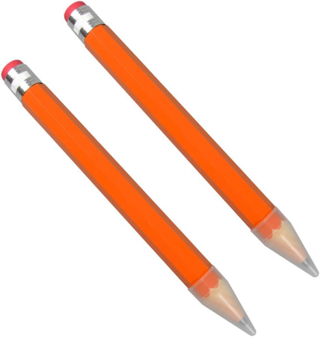 2pcs Large Wooden Pencil Giant Pencil Prop 6ft Blue Pencils Art Pencil Everlasting Pencil with Eraser Colorful Pencils Red Giant Pencil Graphite Pencils Huge Pencil Orange