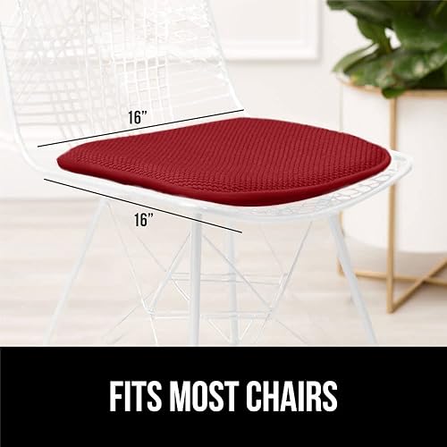 Miniatura 6 de Gorilla Grip - Cojines de espuma viscoelástica para silla, comedor, mesa de cocina, sillas de oficina, se mantienen en su lugar, de microfibra,