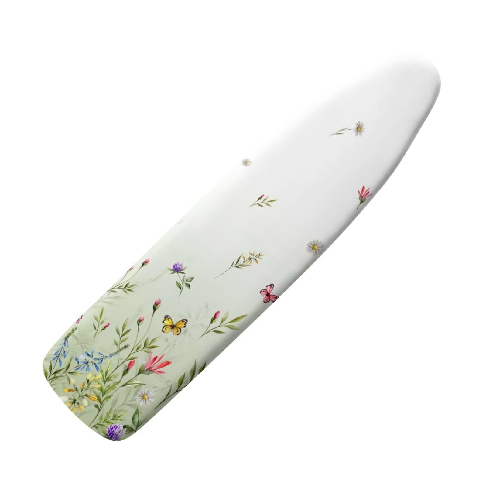 Fashion Ironing Board Covers Standard Size 15x54, Stain Resistant, Snug Fit Non-Slip Nose Pocket Fastener Straps Elastic Edges, Wild Floral Design