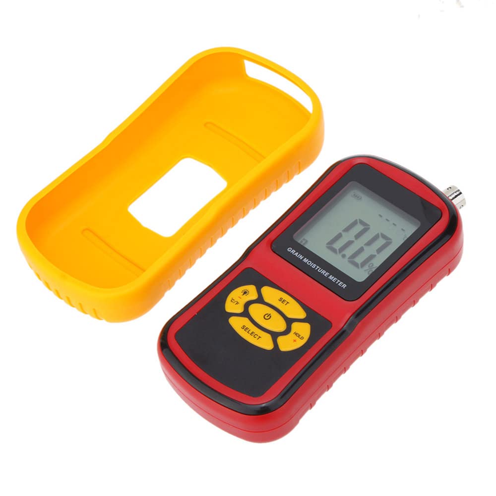 GM640 Medidor de Humedad de Grano Digital portátil Higrómetro con Pantalla LCD Sonda de medición para maíz Trigo Arroz Frijol Temperatura Humedad Probador