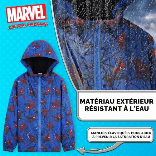 Get Trend Marvel Impermeable Enfant Garcon, Veste de Pluie Enfant Doublure en Polaire, Vêtement de Pluie Enfant Ado 4-14 Ans Spiderman Avengers (Bleu Spiderman, 5-6 Ans) – vue 3