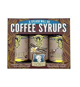 Portland Syrups Coffee Gift Set – Organic, Low Sugar Flavored Syrups for Lattes and More – 3 Bottles of 3.4oz