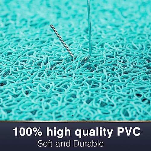 Asvin Soft Textured Bath, Shower, Tub Mat, 24x32 Inch, Phthalate Free, Non Slip Comfort Bathtub Mats with Drain, PVC Loofah Bathroom Mats for Wet Areas, Quick Drying, Green, 24'' x 32''