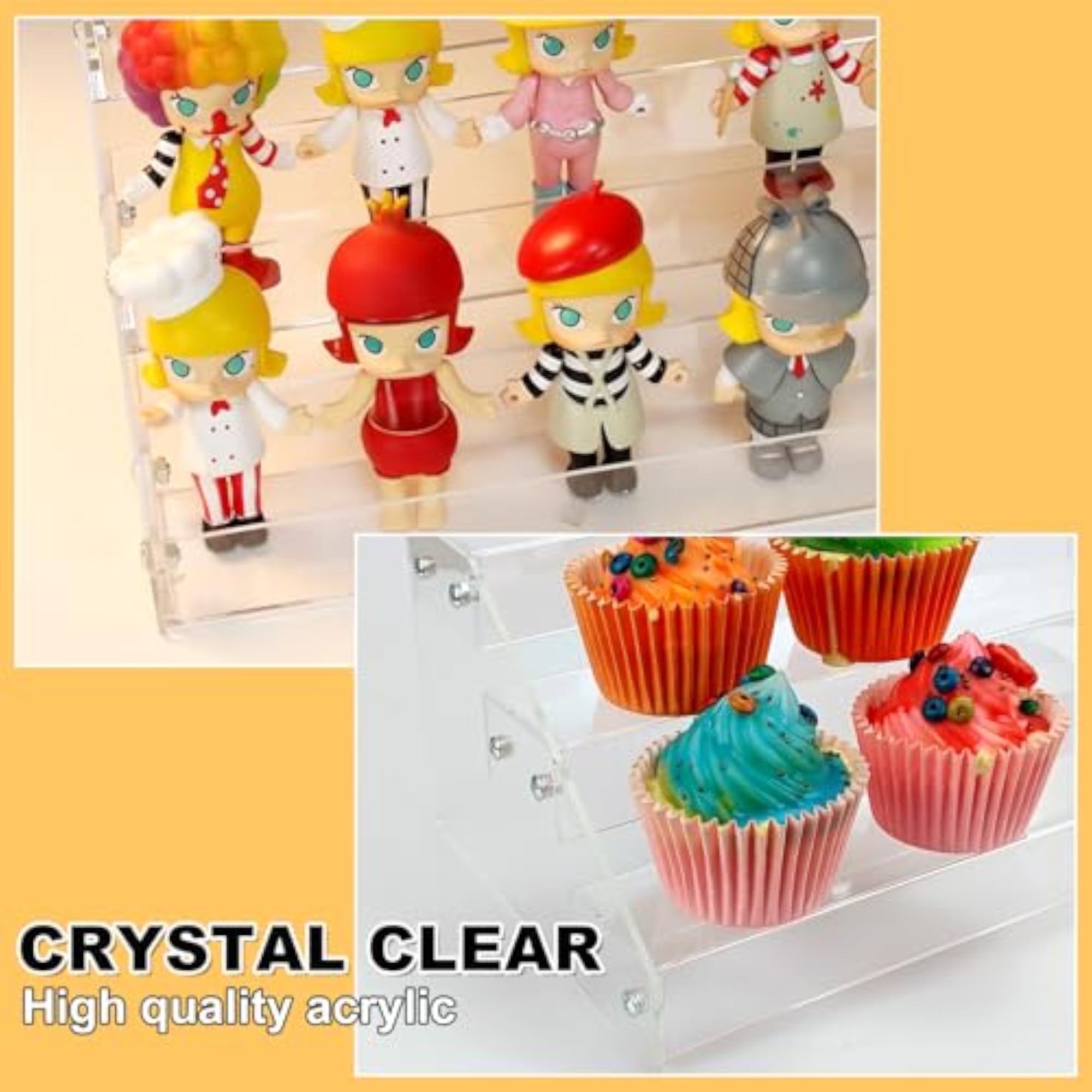 Acrylic Riser, 12inch 3 Tier Acrylic Risers for Display