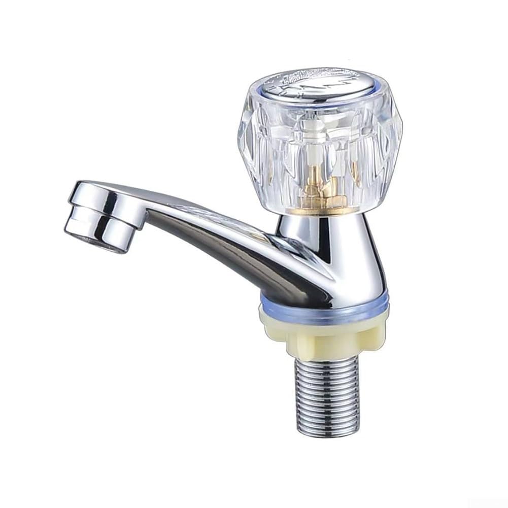 Zinc Alloy Single Hole Cold Water Basin Tap for Bathroom Sink, Silver