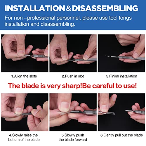 Yixangdd 21Pcs 20 Scalpel Blades With #10 Scalpels Surgical Sterile Blades Including 1 Handle,Laboratory Blade-Lab Knives- Carving Blades With Handle-Art Blades Practicing Cutting-Crafts & More thumb #3