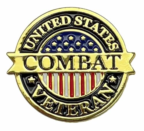 U.S. Combat Veteran Lapel Pin with American Flag Hat Pin for Veterans VetFriends.com