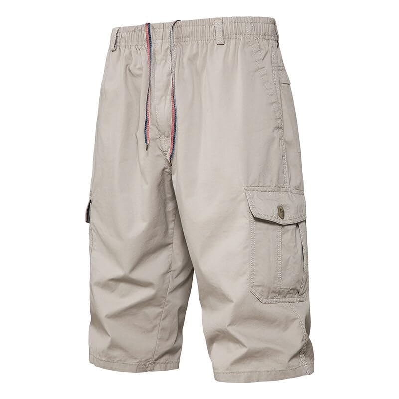 Men's Multi Pocket Cotton Shorts Loose Fit Simple Comfortable & Lightweight-image-1