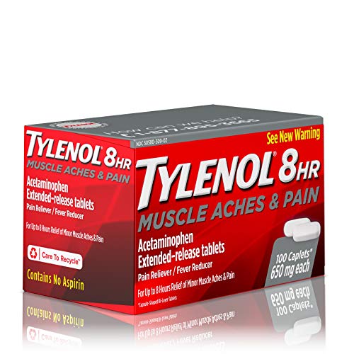 Tylenol 8 Hour Muscle Aches & Pain Acetaminophen Tablets For Muscle & Joint Pain, 100 Ct #TOP3