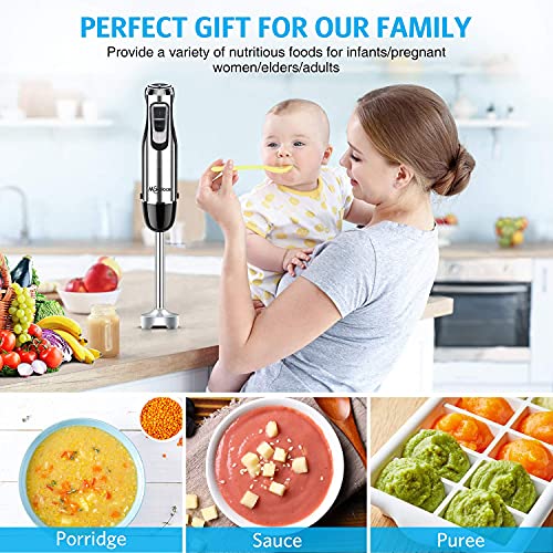 Makoloce Immersion Blender Handheld 3-In-1 Immersion Blender 800W 10-Speed Hand Blender Stick Blender With Egg Whisk, Milk Frother, Smoothies, Puree Baby Food, Sauces And Soups #TOP3
