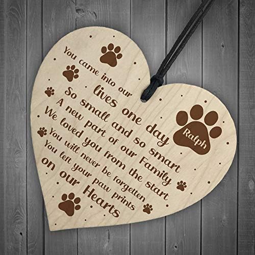 RED OCEAN PERSONALISED Memorial Gift For Dog Cat Memorial Pet Sign Keepsake Gift For Family Wood Heart