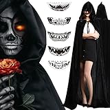 ♕[Material suave]: Nuestro capa negra con capucha terciopelo está hecho de terciopelo liso de alta calidad. Halloween largo capa con capucha terciopelo casi no tiene arrugas y capa negra con capucha terciopelo es tan suave de llevar, es como estar acostado en algodón suave. Halloween largo capa con capucha terciopelo cuando se ensucia, simplemente lávelo a mano y cuélguelo para guardarlo para la próxima vez.