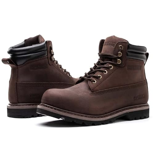 Safety Loong Work Boots For Men Waterproof Soft Toe Non Slip Comfortable Real Leather Boots 10 #TOP10