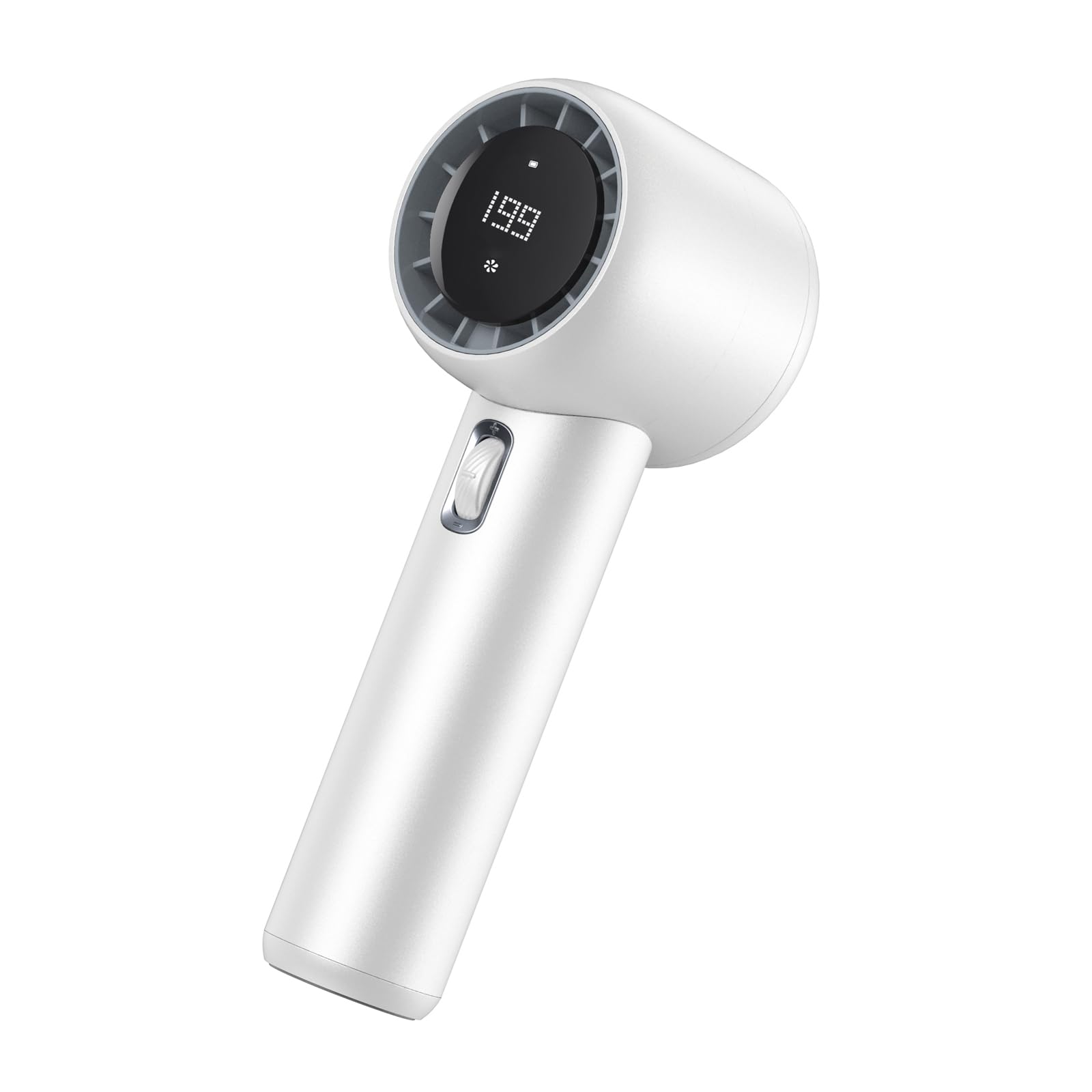 Portable Handheld Fan, Speed 199 gears Adjustable Turbo Mini Fan, Digital Display, 3500mAh Battery Powered USB Rechargeable Men's and Women's Small Personal Fan for Travelling/Outdoor (pearly white)-image-45