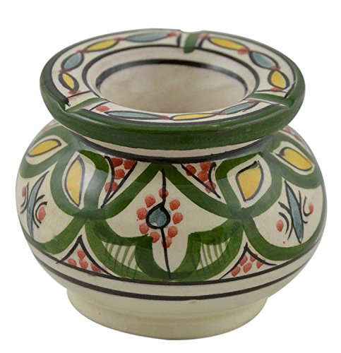 Ceramic Ashtrays Hand Made Moroccan smokeless Ceramic Vivid Colors Medium