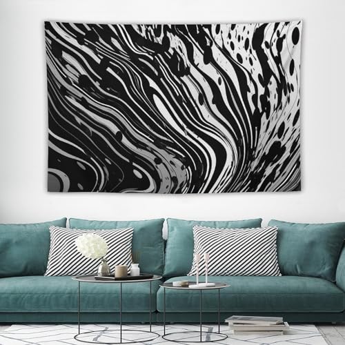 Tapisserie courbe noire pour habiller un mur blanc sans peinture couverture douce esthetique
