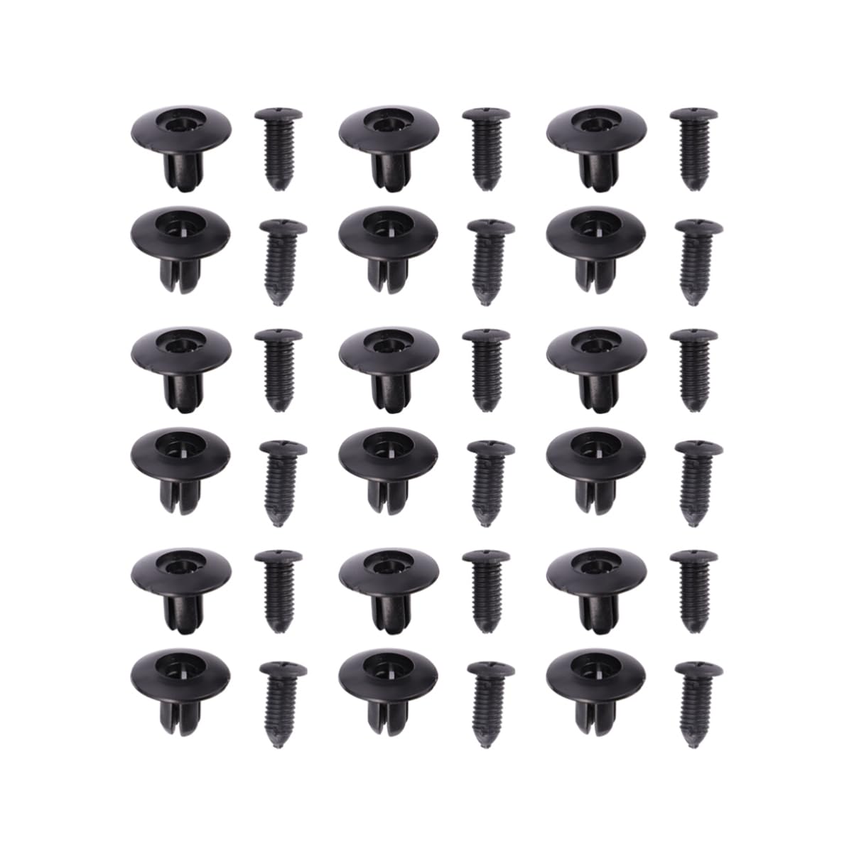 50pcs Plastic Rivets for Bumper Fixation M8 Hole Black Fasteners for Automobiles Universal Fit for Car Bumpers and Mud Flaps Sturdy Plastic Clips