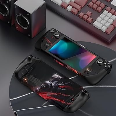 PlayVital Full Set Protective Skin Decal for Steam Deck LCD, Custom Stickers Vinyl Cover for Steam Deck OLED - Abyss Knight